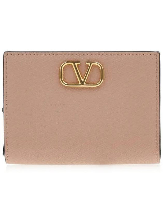 V logo signature card wallet pink - VALENTINO - BALAAN 1