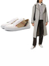 House Check Leather Sneakers Optic White - BURBERRY - BALAAN 2