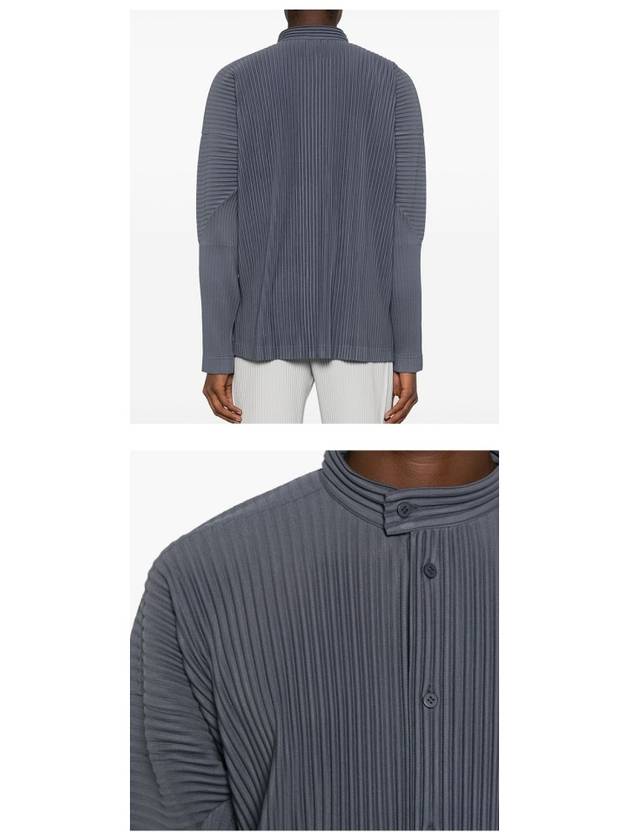 Pleated Stand Up Collar Long Sleeve Shirt Grey - ISSEY MIYAKE - BALAAN 6