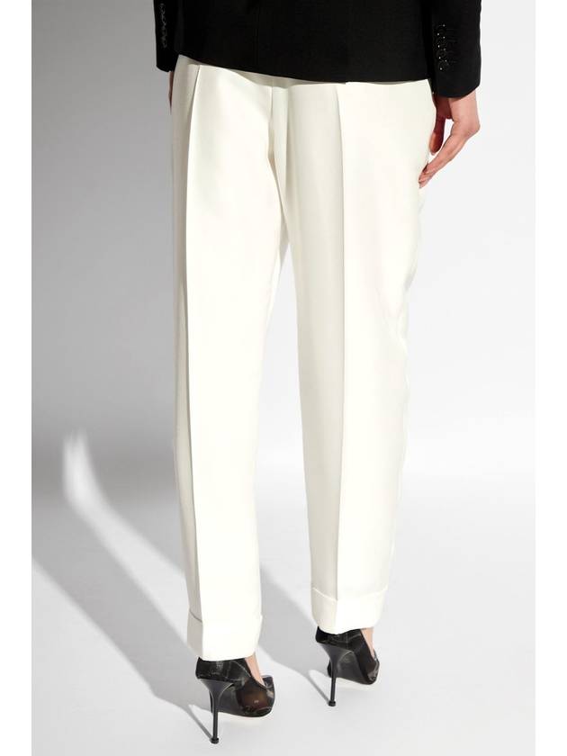 Alexander McQueen Pleat-front Trousers, Women's, White - ALEXANDER MCQUEEN - BALAAN 4