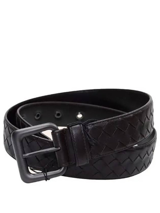 Intrecciato Leather Belt Black - BOTTEGA VENETA - BALAAN 2