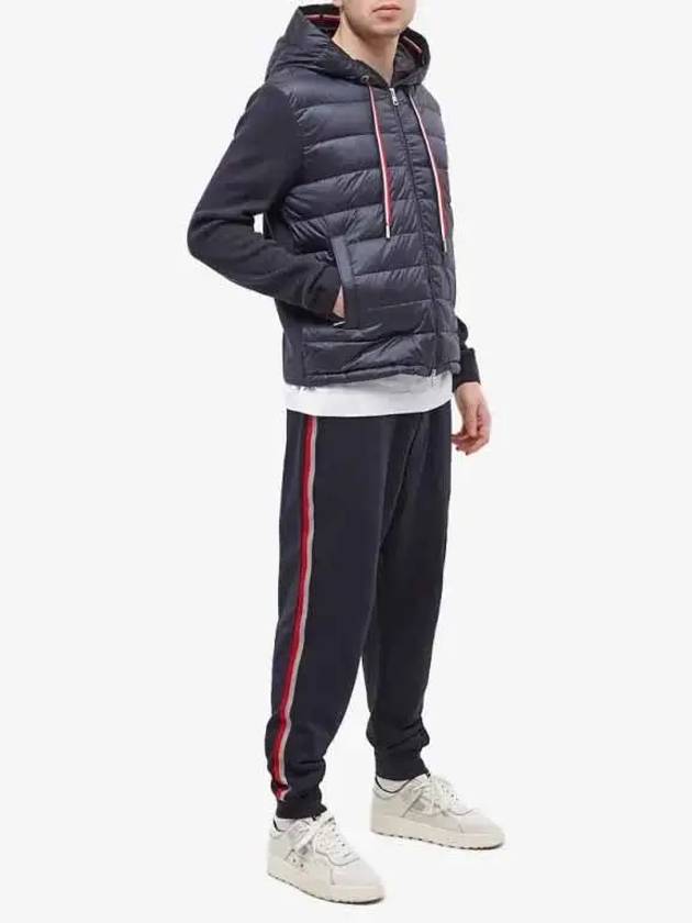 Men s Arm Logo Patch RWB Drawstring Hooded Knit Padded Jacket Royal Blue 9B00005 M1367 780 - MONCLER - BALAAN 6