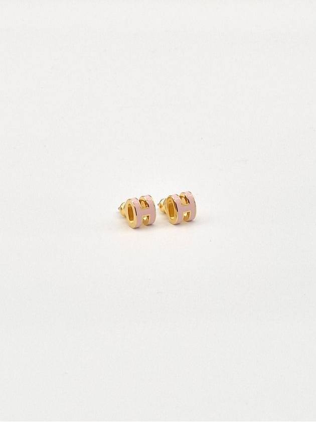 Mini Pop H Earrings Gold Rose Dragee - HERMES - BALAAN 4