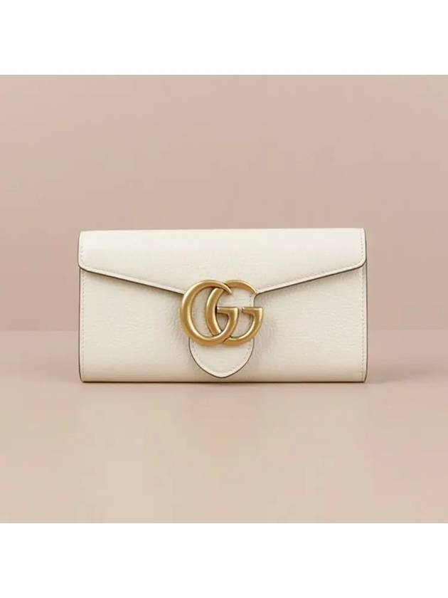 GG Logo Marmont Flap Long Wallet Ivory 779776 A7M0T 9522 - GUCCI - BALAAN 1