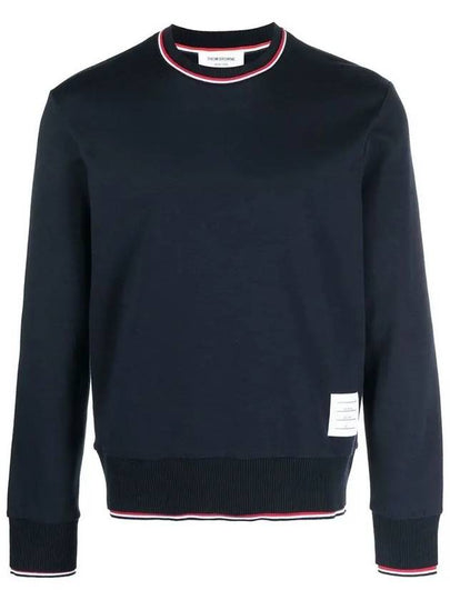 Logo Tab RWB Stripe Trimming Knit Top Navy - THOM BROWNE - BALAAN 2