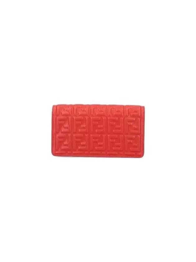 FF Baguette Nappa Leather Long Wallet Red - FENDI - BALAAN 4