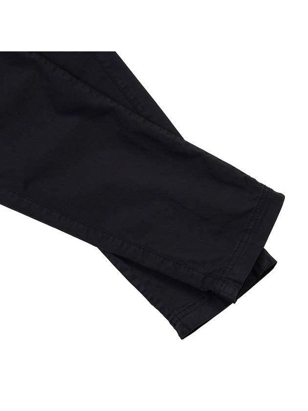 Stretch Cotton Gabardine Garment Dyed Cargo Straight Pants Black - STONE ISLAND - BALAAN 7