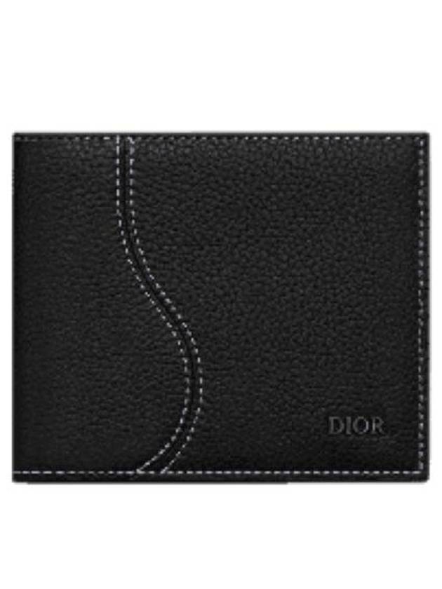 Saddle Grained Calfskin Leather Cald Wallet Black - DIOR - BALAAN 2