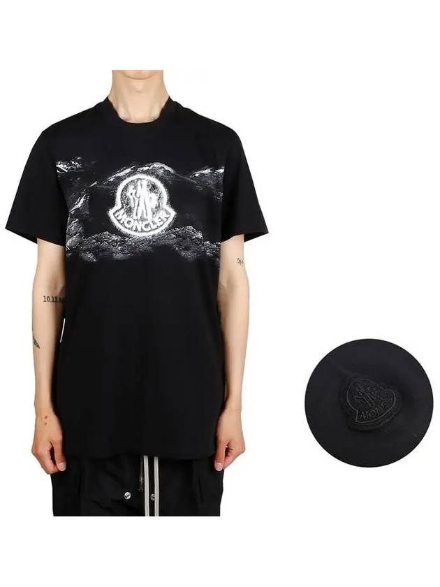 Logo Motif Short Sleeve T-Shirt Black - MONCLER - BALAAN 2