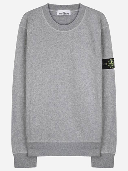 Compass Patch Cotton Sweatshirt Melange Grey - STONE ISLAND - BALAAN 1