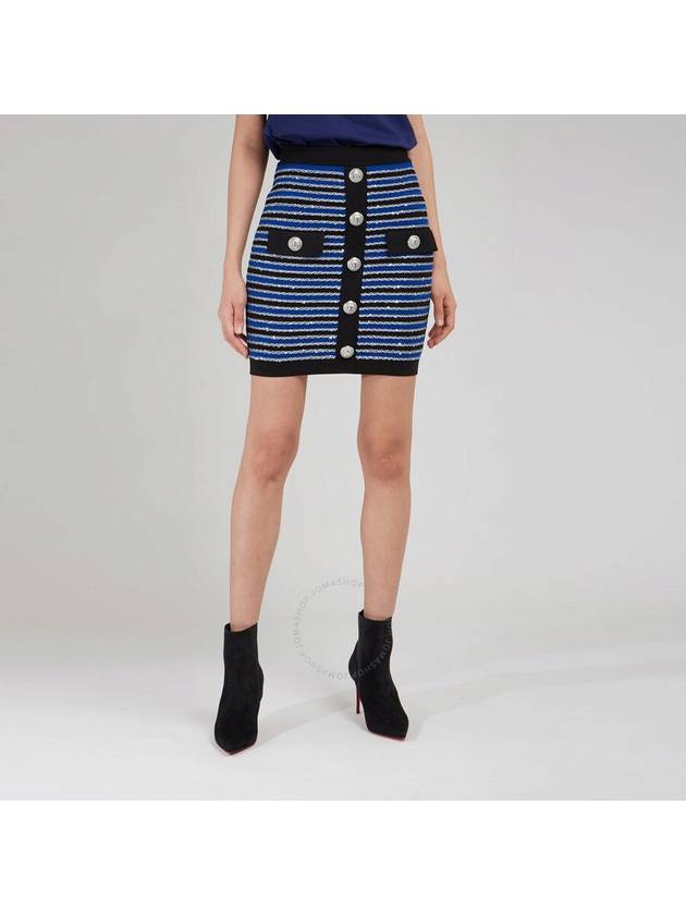 Striped Button Skirt AF1LB290KD73 - BALMAIN - BALAAN 3