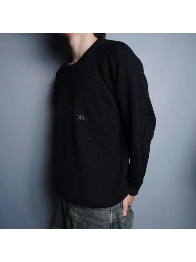 Round Neck School Pullover Knit Sweatshirt Black - COMME DES GARCONS - BALAAN 5