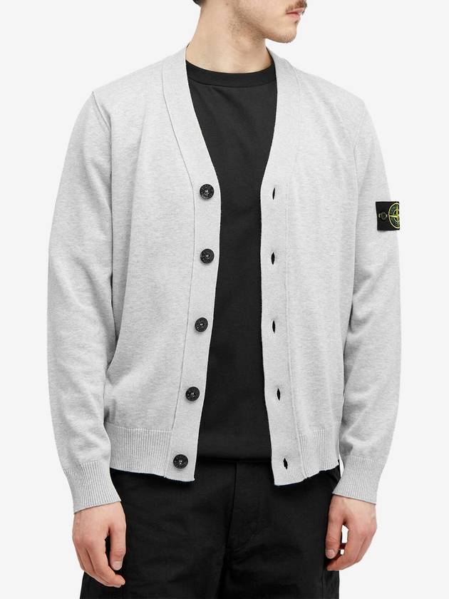 Logo Patch Cardigan Dark Grey - STONE ISLAND - BALAAN 3