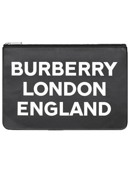 Logo Print Clutch Bag Black - BURBERRY - BALAAN 2