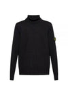 Wappen Patch Loose Fit Cotton Turtleneck Black - STONE ISLAND - BALAAN 2