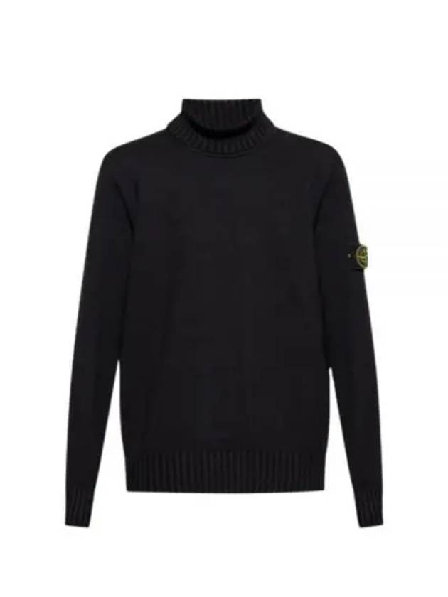 Wappen Patch Loose Fit Cotton Turtleneck Black - STONE ISLAND - BALAAN 2