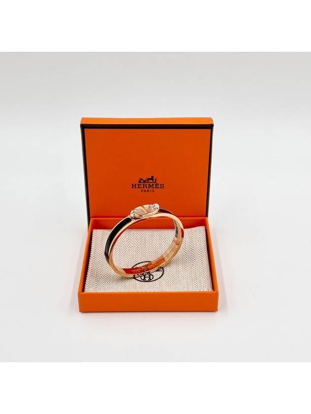 Mini Clic Chaine D'Ancre Bracelet Noir Rose Gold - HERMES - BALAAN 4