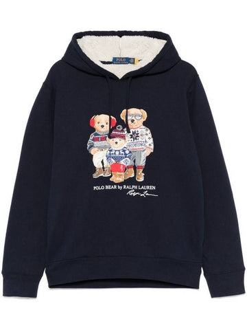 Bear Printed Drawstring Hoodie Navy - POLO RALPH LAUREN - BALAAN 1