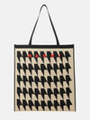 Houndstooth Jacquard Tote Bag Beige Black - MARNI - BALAAN.