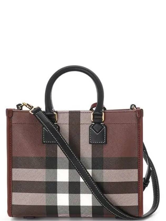 Tartan Check Freya Mini Tote Bag Brown - BURBERRY - BALAAN 4