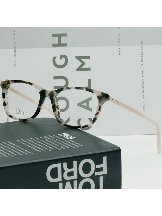 Glasses Frame MONTAIGNE18 C9K Havana White Horned - DIOR - BALAAN 2
