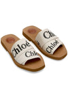 Woody Logo Flat Mule Slippers White - CHLOE - BALAAN 9