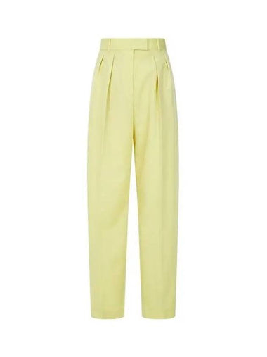 Women s Chin Detail Tapered Wool Pants Dark Yellow Green 270758 - PAUL SMITH - BALAAN 1