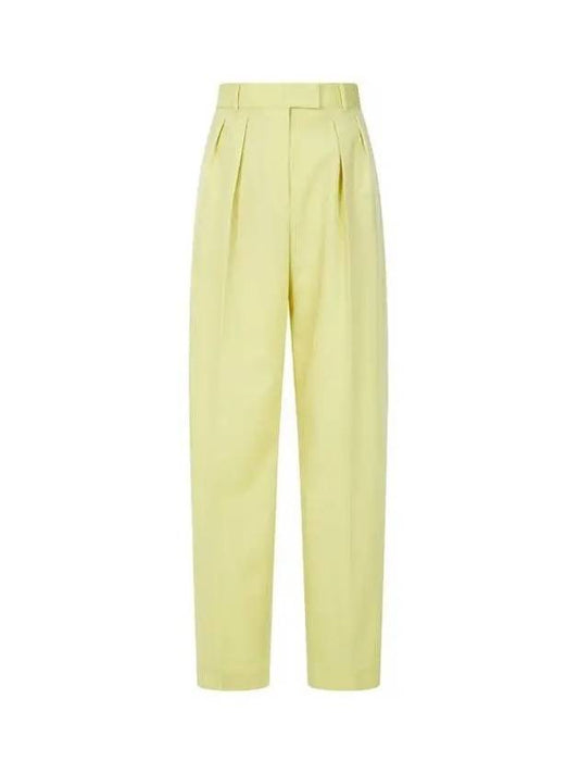 Women s Chin Detail Tapered Wool Pants Dark Yellow Green 270758 - PAUL SMITH - BALAAN 1