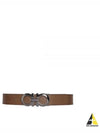 Gancini Reversible Adjustable Leather Belt Cane Sugar Brown Black - SALVATORE FERRAGAMO - BALAAN 2