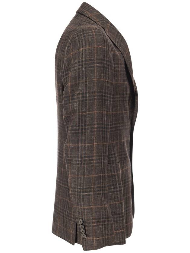 Wool, Silk and Linen Jacket with Tartan pattern - TAGLIATORE - BALAAN 3