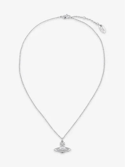 Women's Thin Line Short Flat ORB Pendant Necklace Silver - VIVIENNE WESTWOOD - BALAAN 2