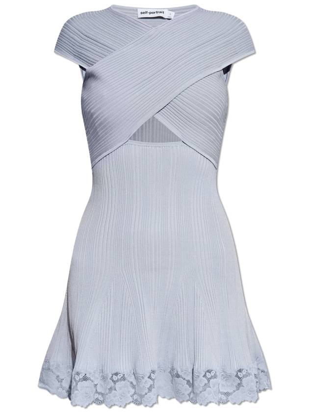 Self Portrait Dress With Lace Trim, Women's, Blue - SELF PORTRAIT - BALAAN 1