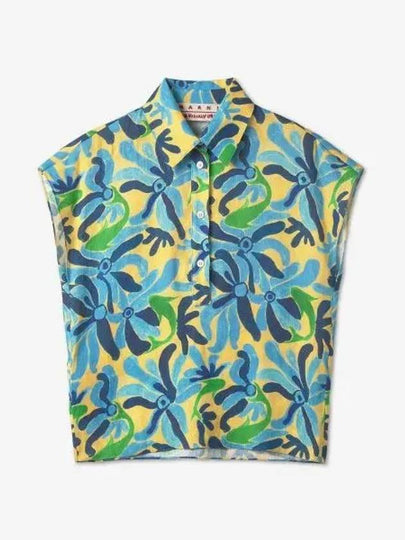 Art Print Short Sleeve Shirt Blue - MARNI - BALAAN 2