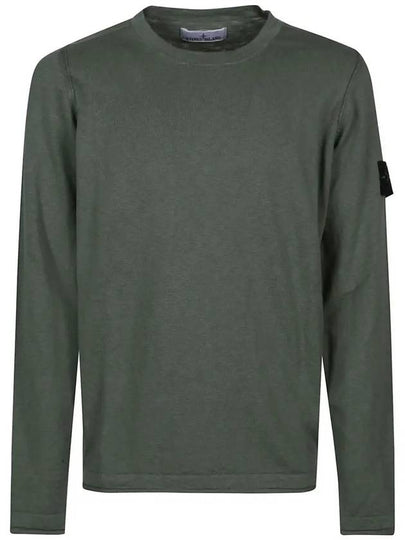 Compass Badge Ribbed Cotton Knit Top Dark Green - STONE ISLAND - BALAAN 2