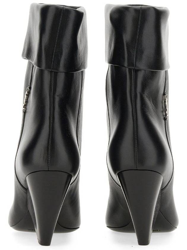 Nikki Ankle Middle Boots Black - SAINT LAURENT - BALAAN 4