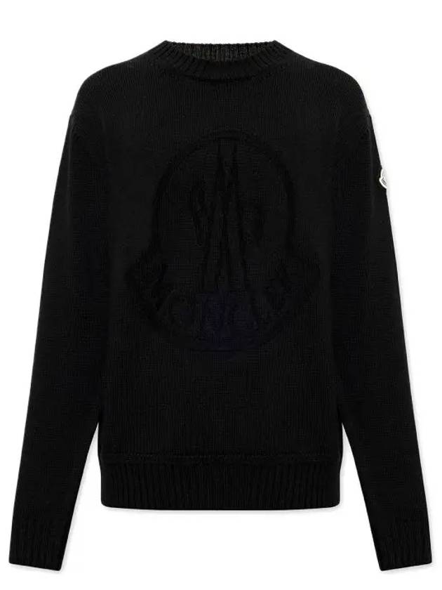 9C00020 M1282 999 Big Logo Knit Black Sweater Moncler - MONCLER - BALAAN 1