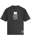 Relaxed Fit Scribble Short Sleeve T-Shirt Black - ACNE STUDIOS - BALAAN 3