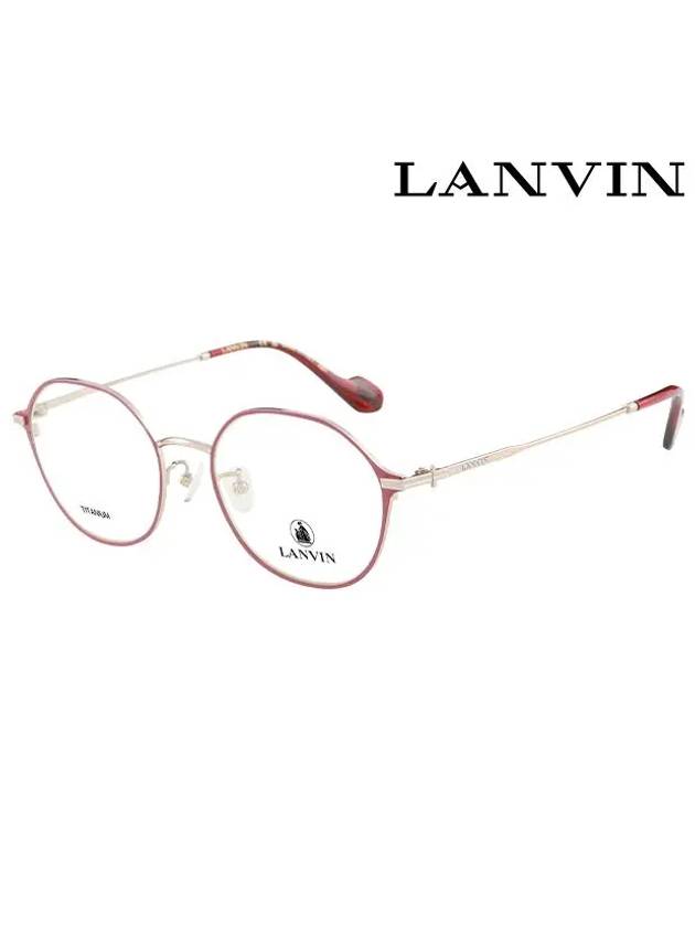 Glasses Frame LNV256SLB 716 Round Titanium Women s - LANVIN - BALAAN 1