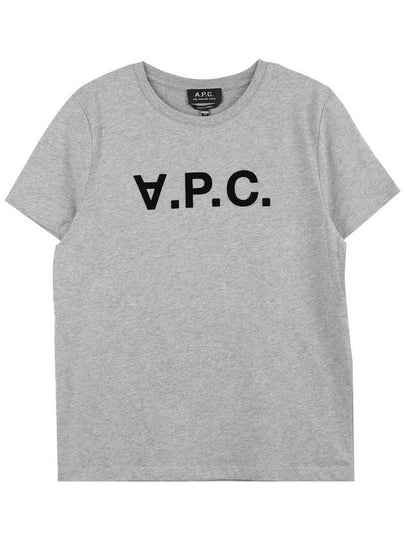 VPC Navy Logo Cotton Short Sleeve T-Shirt Grey - A.P.C. - BALAAN 2