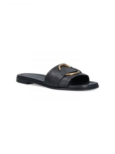 Bell Leather Slippers Black - MONCLER - BALAAN 2