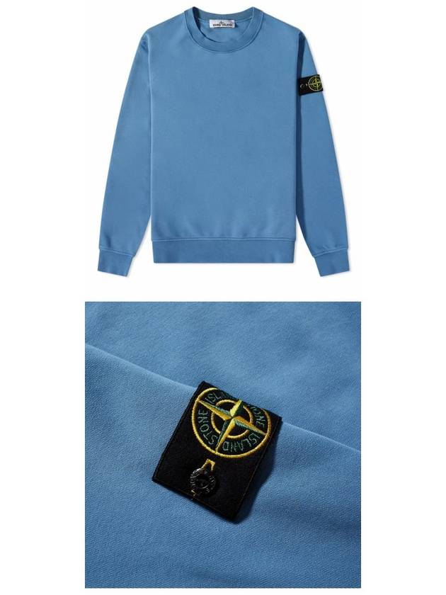 Wappen Patch Crew Neck Sweatshirt Blue - STONE ISLAND - BALAAN 5