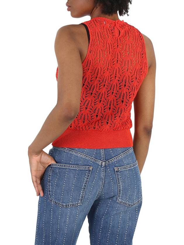 Stella Mccartney Ladies Bright Red Pointelle Stitch Top, Brand Size 34 (US Size 0) - STELLA MCCARTNEY - BALAAN 3