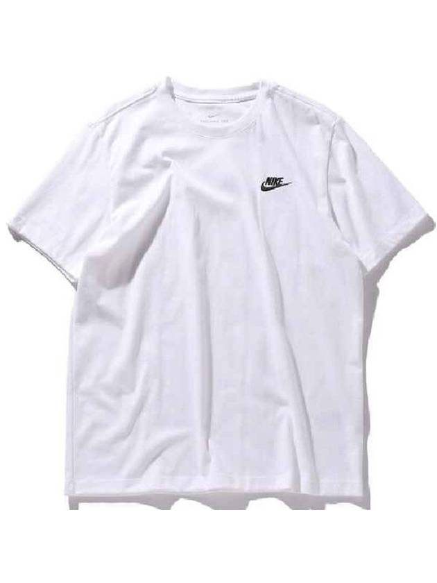 NSW Club French Terry Short Sleeve T-Shirt White - NIKE - BALAAN 1