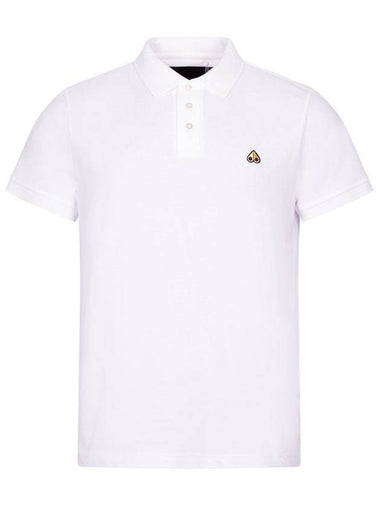 Men's Logo Patch Short Sleeve Polo Shirt White - MOOSE KNUCKLES - BALAAN 1