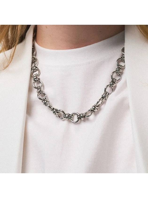 Men's DIRECTION Surgical Chain Street Layered Necklace Silver - BASSCLEF - BALAAN 1