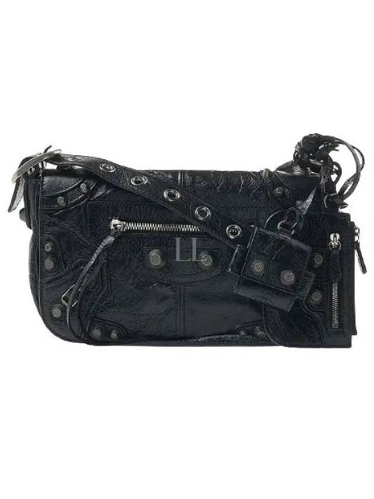 Zipper Stud Arena Lambskin Shoulder Bag Black - BALENCIAGA - BALAAN 2