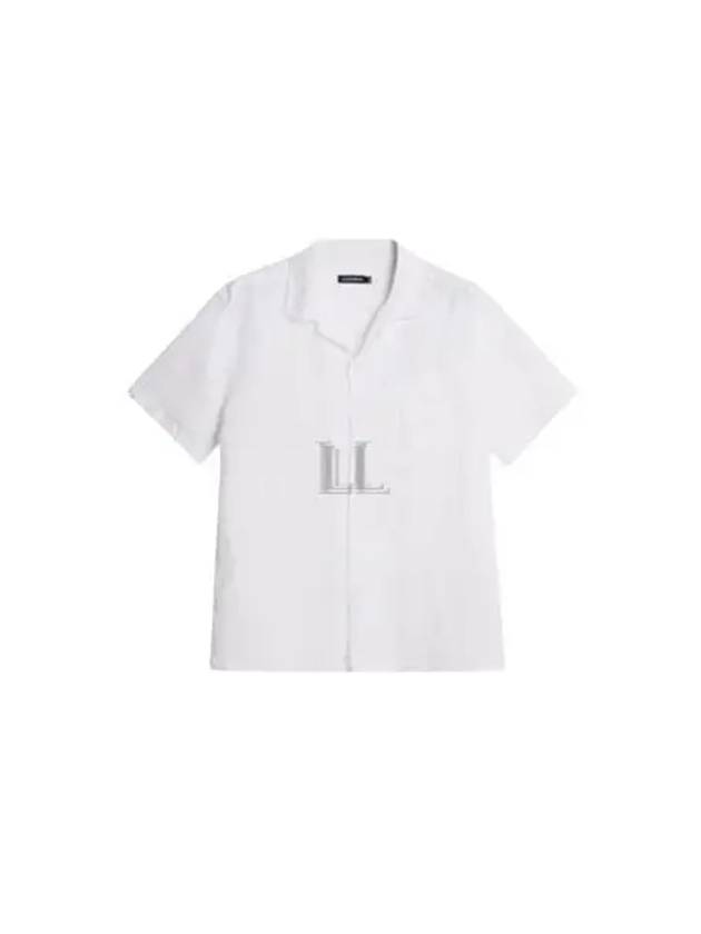 Elio Linen Melange Short Sleeve Shirt White - J.LINDEBERG - BALAAN 2