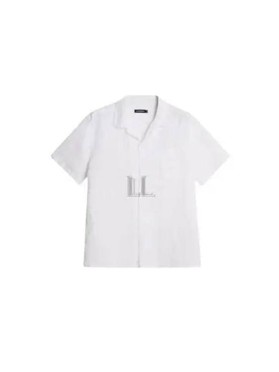 Elio Linen Melange Short Sleeve Shirt White - J.LINDEBERG - BALAAN 2