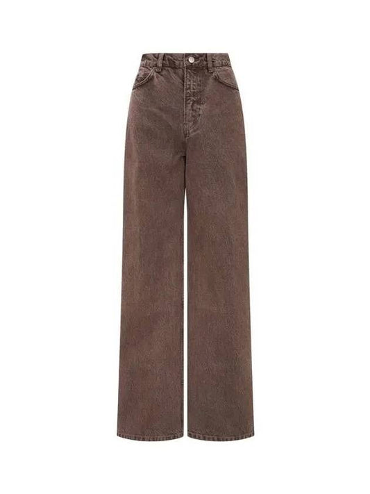 High rise slouchy wide leg jeans dark brown - REFORMATION - BALAAN 1