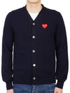 Play Red Waffen V-neck Cardigan Navy - COMME DES GARCONS - BALAAN 2